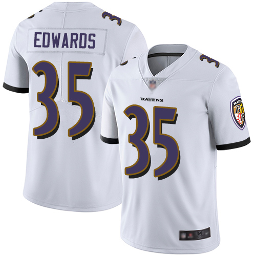 Baltimore Ravens Limited White Men Gus Edwards Road Jersey NFL Football #35 Vapor Untouchable->youth nfl jersey->Youth Jersey